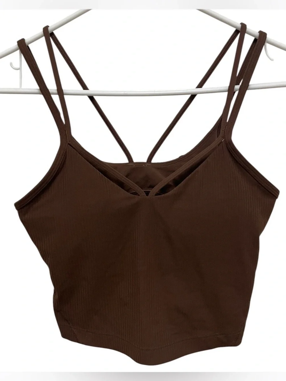 Lululemon align strappy cropped ribbed tank brown